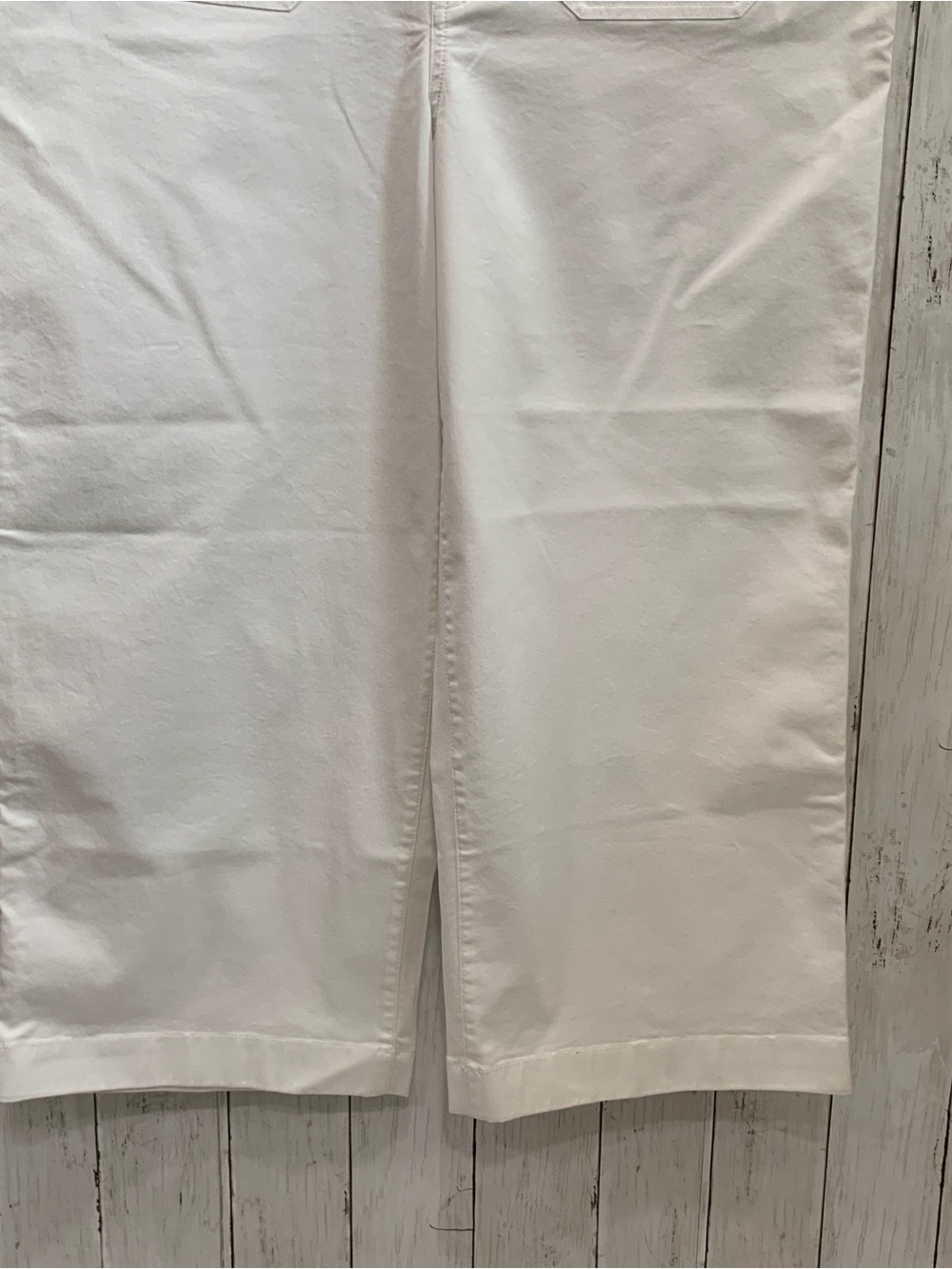 Lauren Ralph Lauren 14W Women's Stretch Chino Wide-Leg Cropped Pants  White NWT - Picture 4 of 13